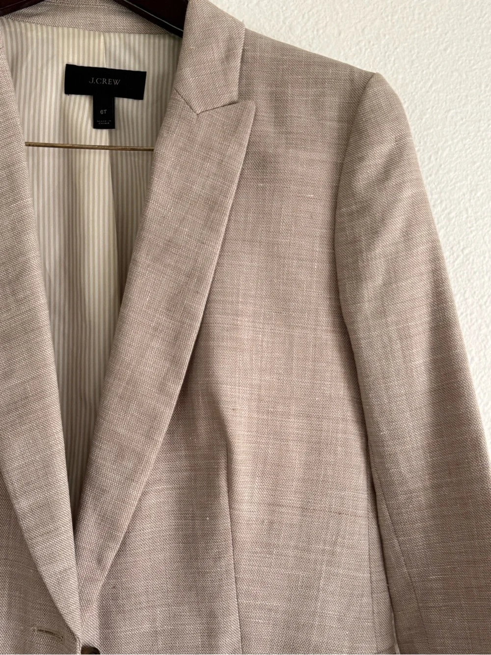 J. Crew linen Light Beige Single-Button Women's Blazer